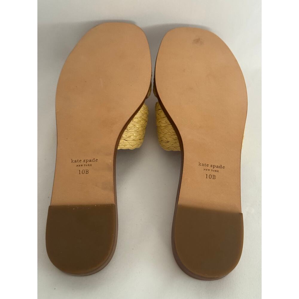Kate Spade Dock Crystal Raffia Slides 10B NIB Defaced Sandals - Picture 11 of 14